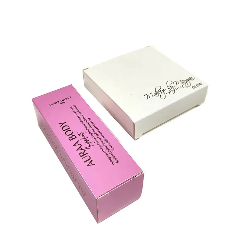Whole sale Luxury Custom Packaging Lip Gloss Boxes With Shiny rose lip gloss boxes coated paper for business