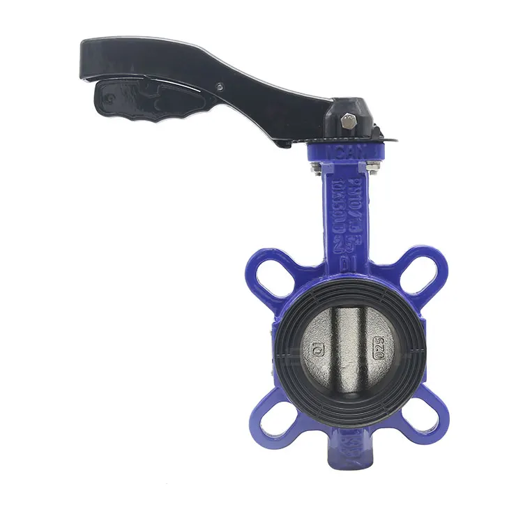 Bundor DN50 PN16 ductile iron body disc butterfly valve ansi Soft Seal Wafer type Aluminum butterfly valve