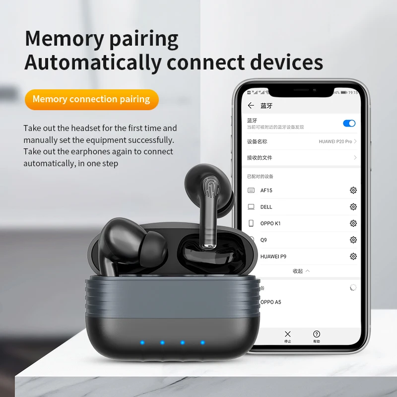 Правда с микрофоном водонепроницаемый шумоподавление BT In-Ear беспроводные