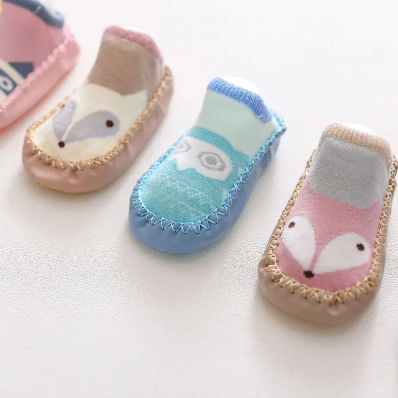 
XL-66 New design floor anti slip kid sock cotton cartoon baby toddler shoes socks 
