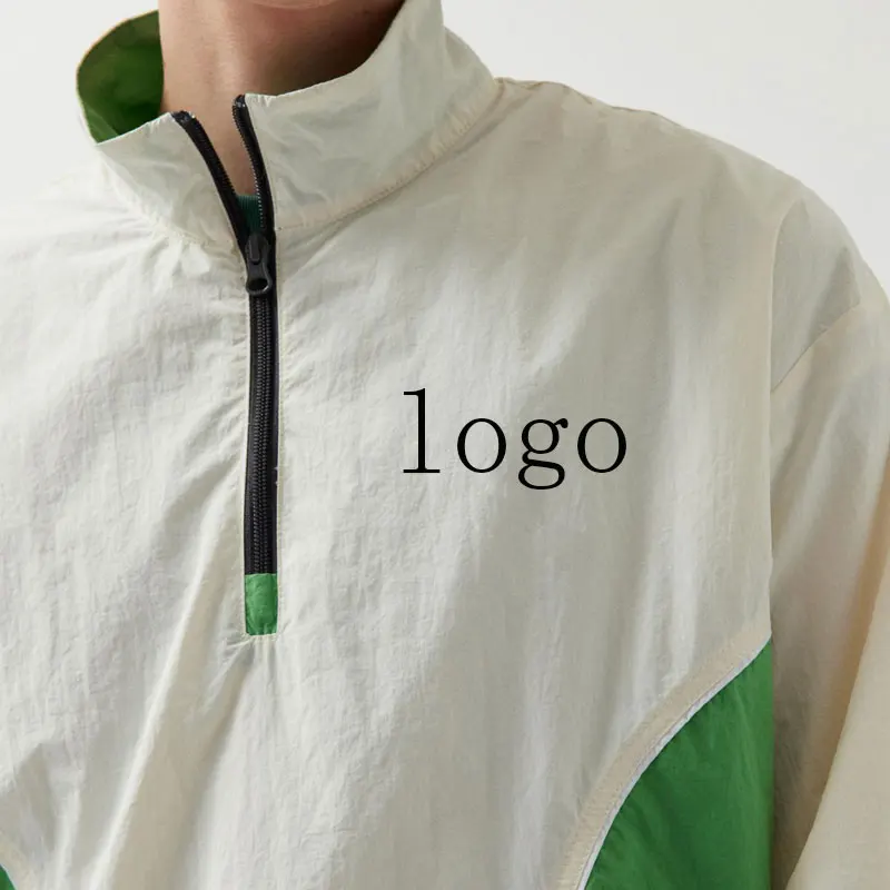 Wholesale Custom Lightweight Windbreaker Men Jacket 1/4 Zip lightweight Running Sports Jacket