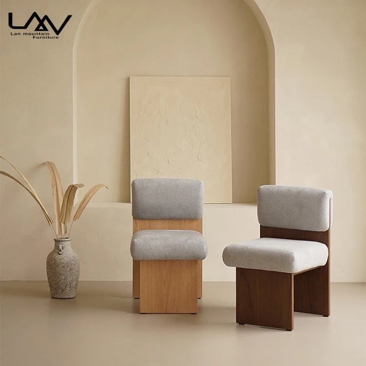 Modern leisure Living Room Restaurant Dining Chair Furniture Japanese Style Wooden Frame Fabric Hotel leisure Chair