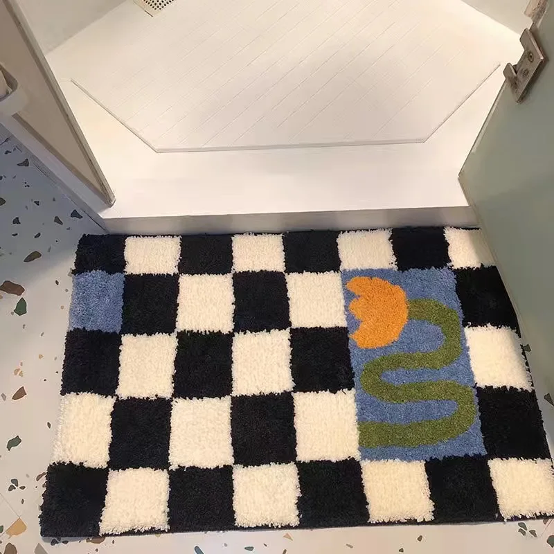 60*90cm Nordic 3D Cute Jungle Carpet, Flower Anti slip Bathing Mat Carpet, Wet Fluff Cute, Fluffy Super Absorbent Bathing Mat