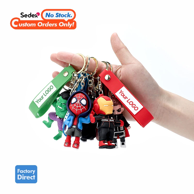 Custom LOGO Personalized Cheap Silicone 3D Pvc Backpack Keychain 3d Cartoon Anime Keychain Character Soft Pvc Rubber Keychain