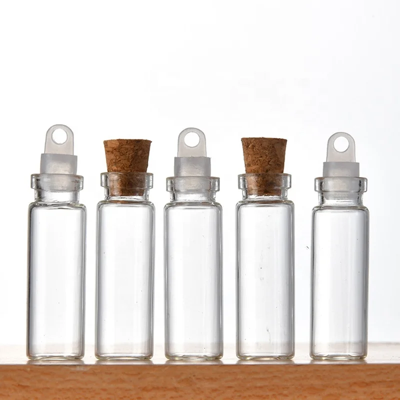 New Fashion Mini Glass Bottle with Cork 2ml Drifting Bottle Thin wall Clear Empty Glass Tube