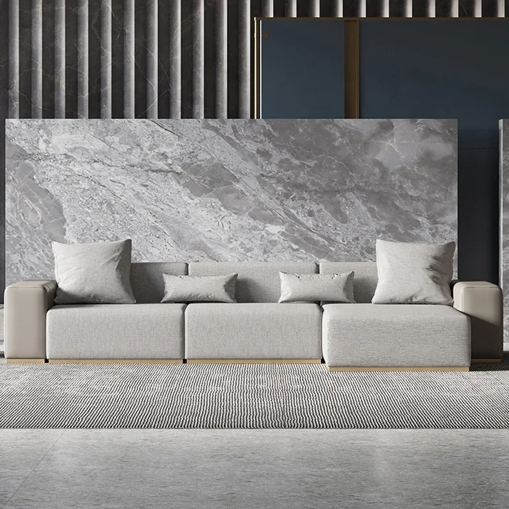 
Итальянский современный диван, дизайнерский большой роскошный секционный бархатный диван L-образной формы для гостиной 