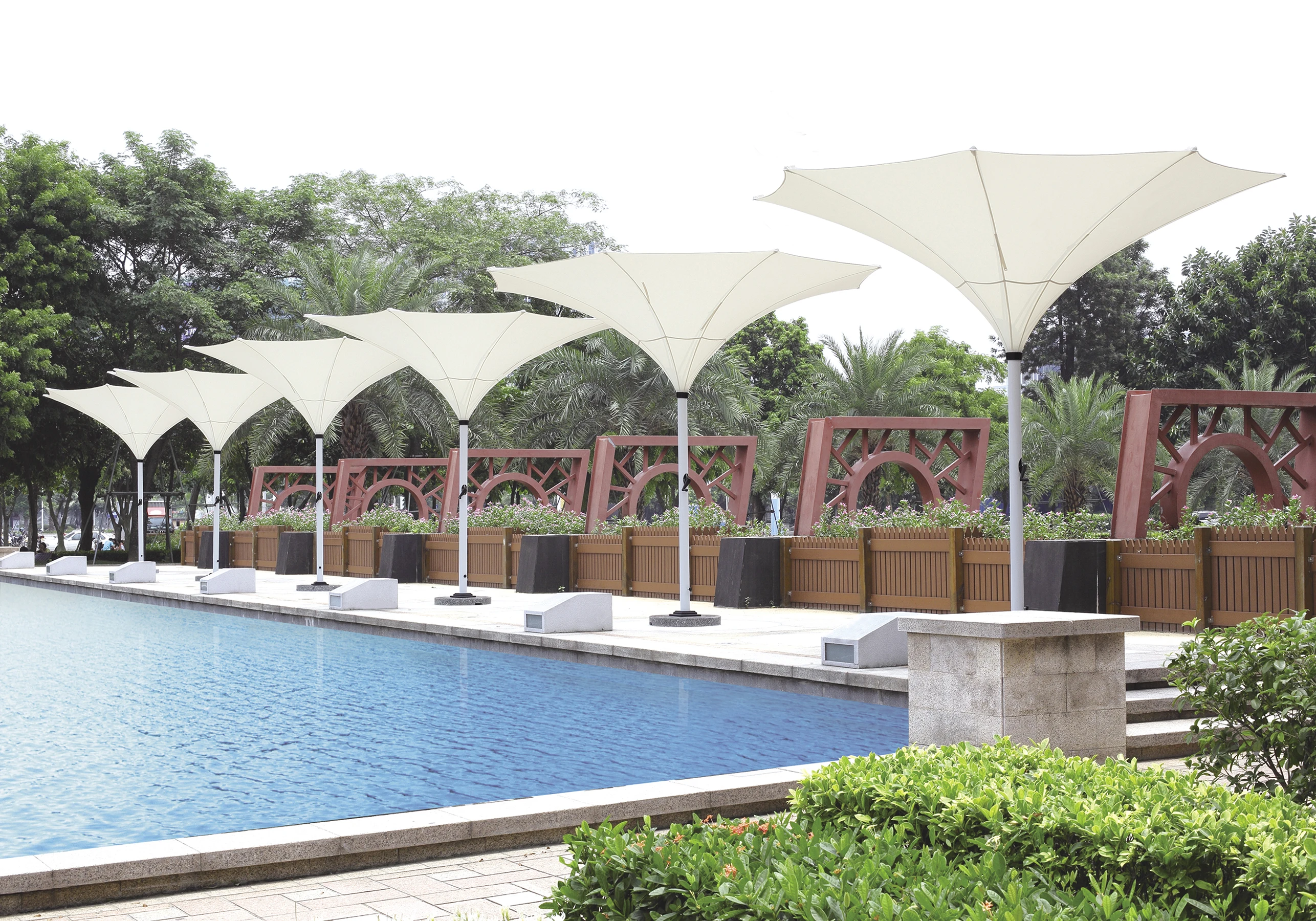 NEW Arrival Tulip Outdoor Umbrella with LED Lights