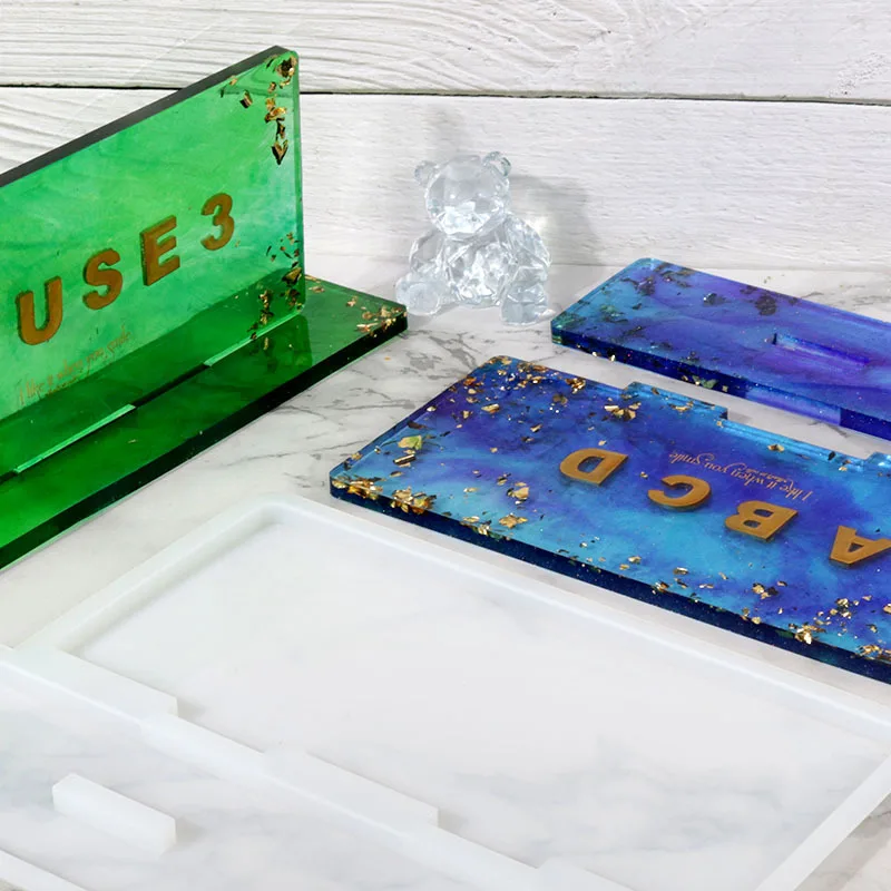 14248 DIY Sign Holder Resin Molds Silicone Epoxy Resin Casting Molds Work Sign Stand molds