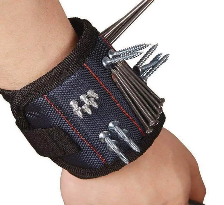 DIY Magnetic Wristband with 15 Strong Magnets and TOOL Pen Holder For Holding Screws, Nails, Drill Bits