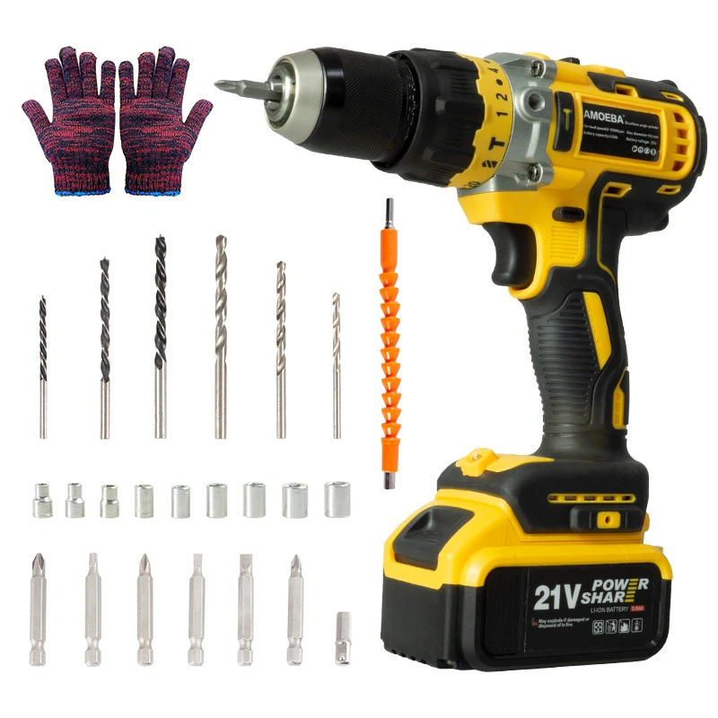 Easy To Operate 21V Operated Cordless Impact Power Lithium Drills Combo Set Hand Tools Multi-Function Machine