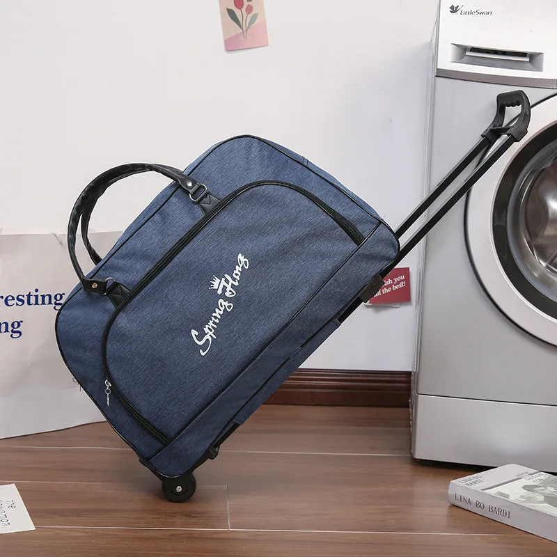 2024 Wholesale Large-capacity Trolley Travel Bag Custom L ogo Portable Bag Travel  Handbag Foldable Tote Bag