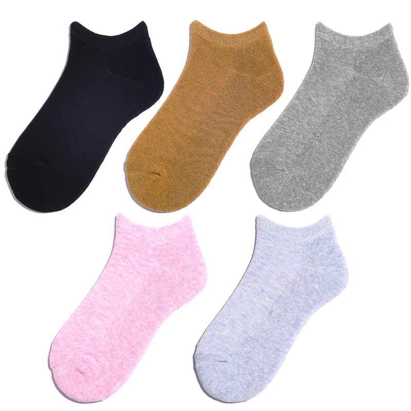
High Quality Cushion Thick Bottom Cotton Morandi Color Soft Casual No Show Women Ankle Socks 