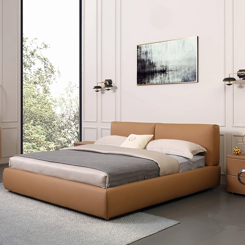 2020 Hot Sale Modern Smart Double Bed Modern Leather Girl Style Leather Bed