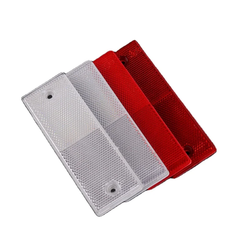 High Visibility Rectangular Highway Safety Truck Reflector Prismatic Adhesive Plastic Sheet with Printable Feature and Screws