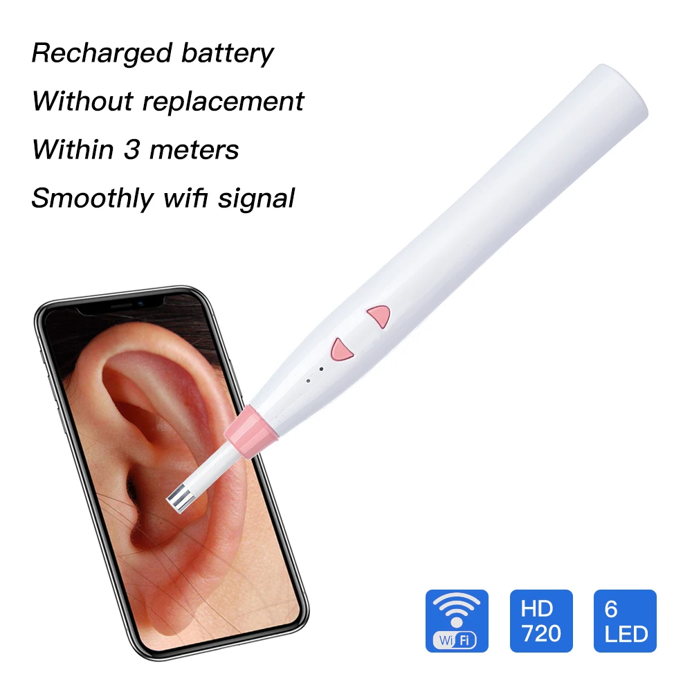 Wifi Visual Endoscope Ear Cleaner With Camera Micro Camera Nose Ear Ear Camera Hd