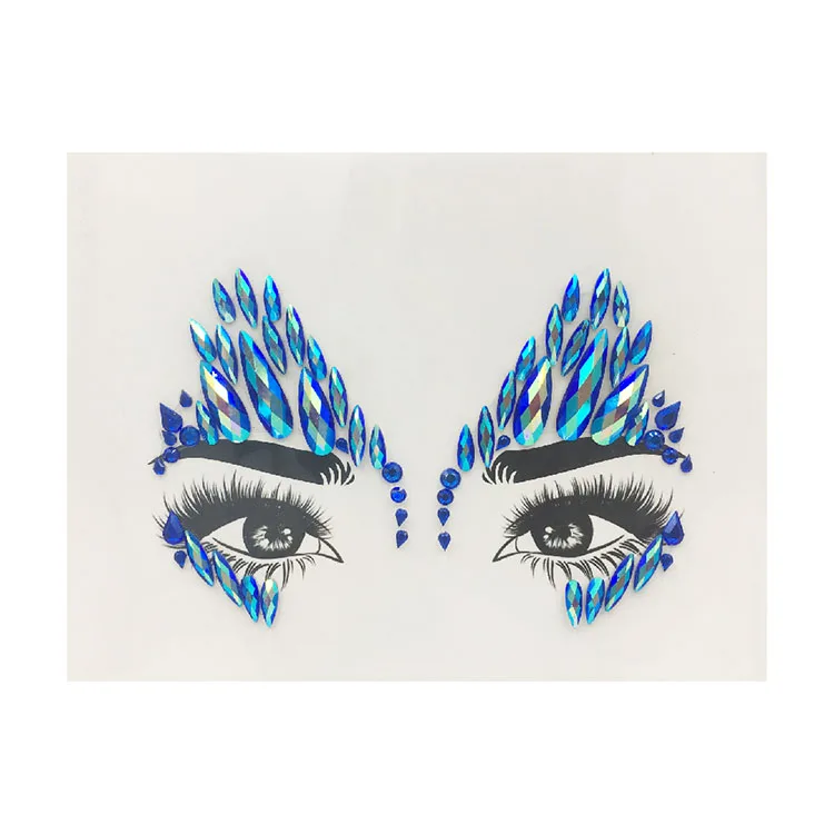 Custom Acrylic Gems Sticker For Face Eye Rhinestone Design Decoration