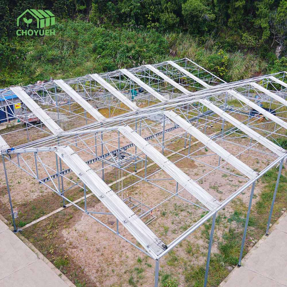 A-Frame Retractable Roof Nursery Greenhouse For Agriculture Full Open Retractable Film Greenhouse With Light Dep System