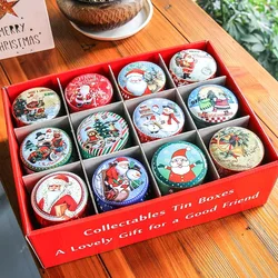 Изысканный Рождественский запас жестяная круглая Рождественская Подарочная коробка с высоким животом Роскошная Рождественская жестяная коробка для конфет для детей