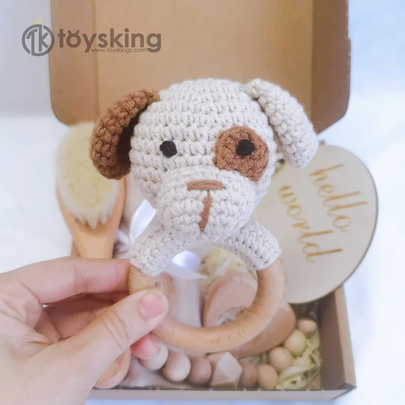 Custom New Born Baby Toy Gift Set Baby Rattle Teething Toy Bath Set Gift Box Sets For Babies educational toddler