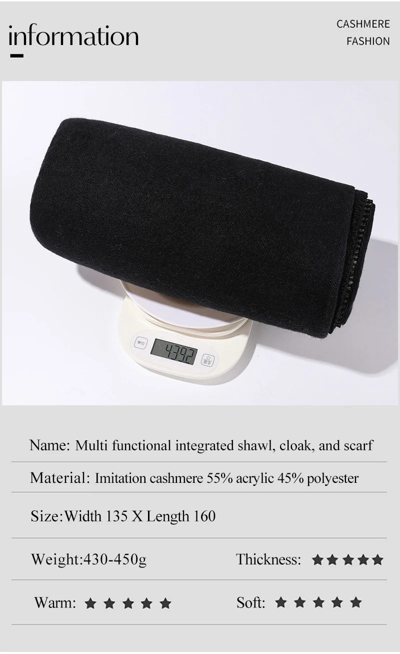 China Factory Brand Custom Winter Cashmere Feeling Women Scarf Female Luxury Brand Scarves Lady Cape Heavy Pashmina Poncho