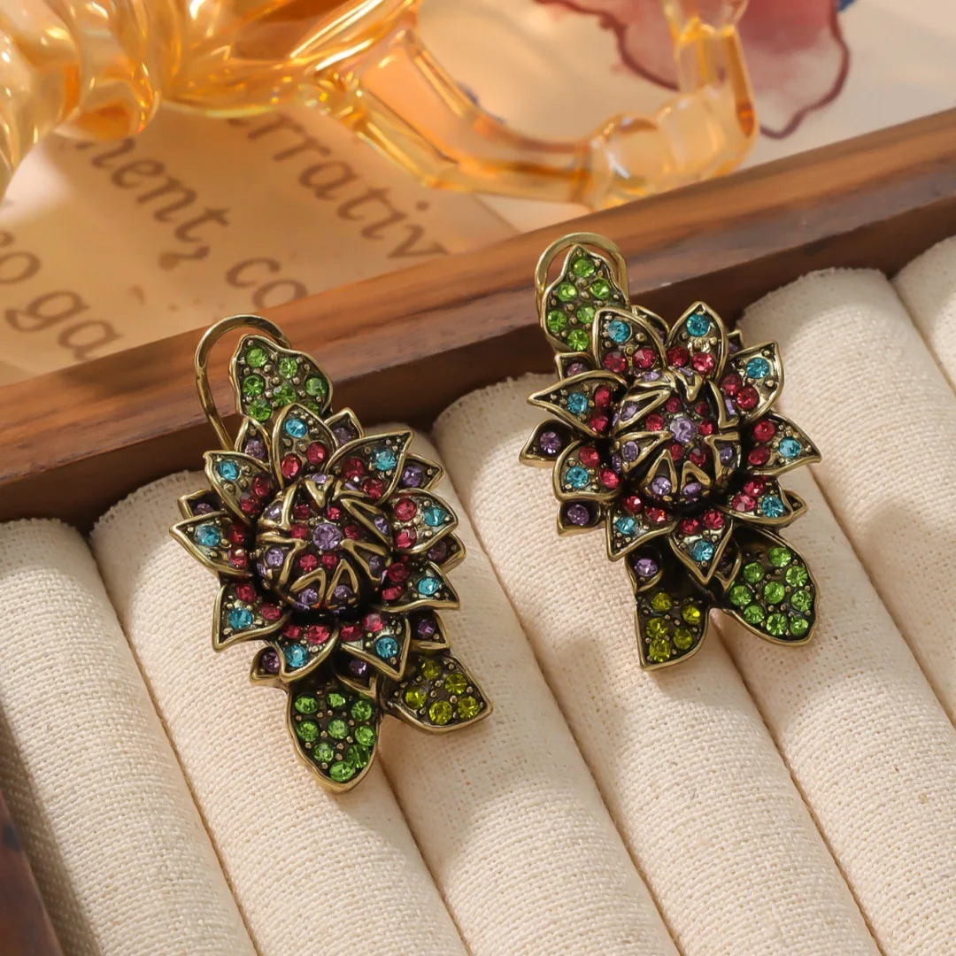 Flower Austrian Crystal Stud Earrings New Arrival Beautiful Women Jewelry Destiny Jewellery