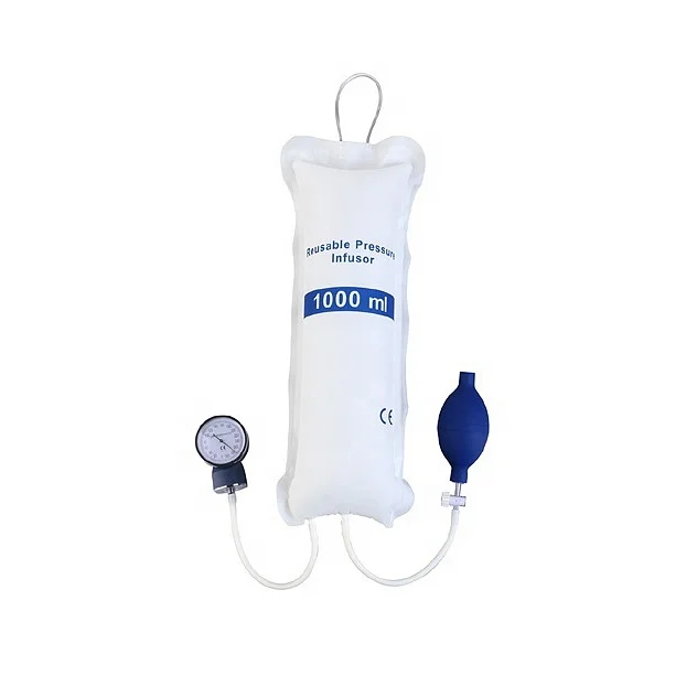 Intravenous IV fluid pressure-injected infusion cuff squeeze system, pressure-infused solution bag pressure device set pump
