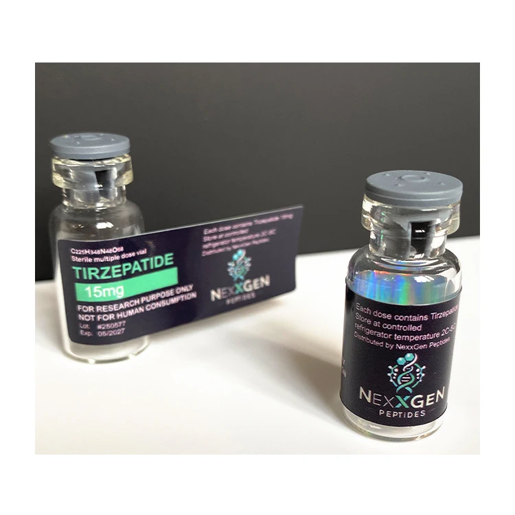Peptideslabel 3-черная печать приятный дизайн маленькая бутылка клейкая этикетка 2 мл флакон наклейка для упаковки пептидов