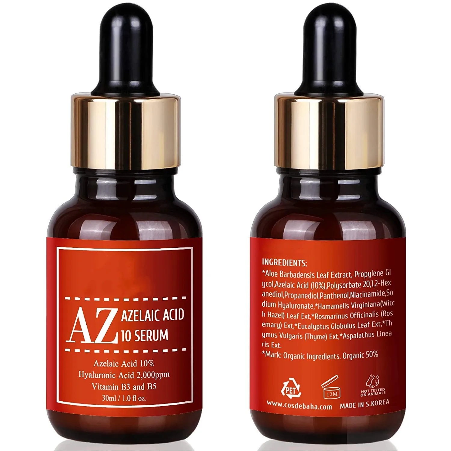 Fast Rosacea Skin Care Product Reduce Cystic Acne Scar Redness Relief Azelaic Acid 10% Facial Serum with Niacinamide