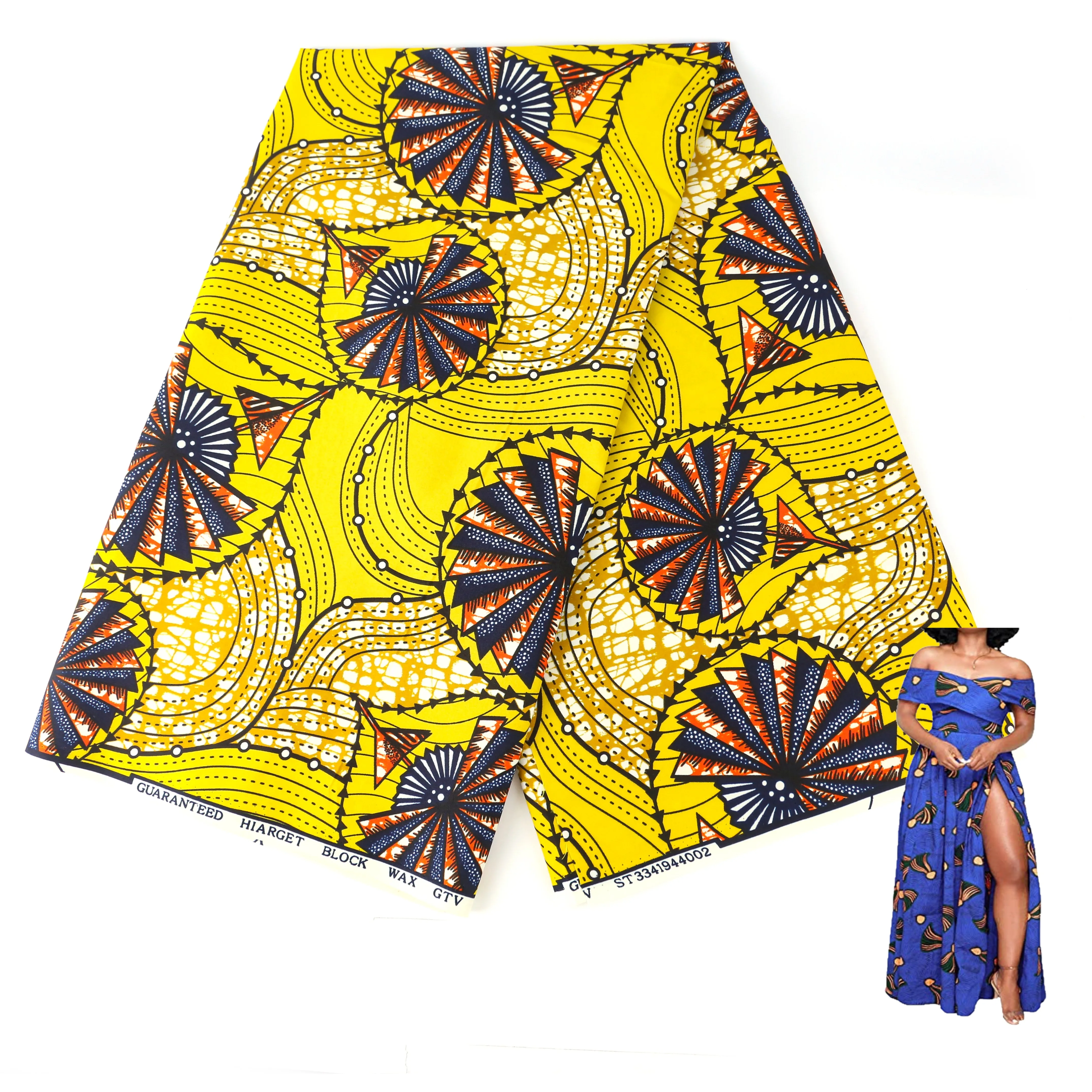 2022 wholesale 100% cotton african wax print fabric for dress