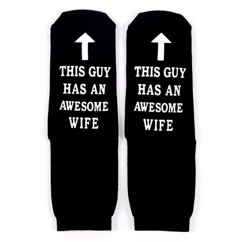 This Guy Has an Awesome Wife Funny Cotton Socks with Non-Slip  Casual Spring Socks for men