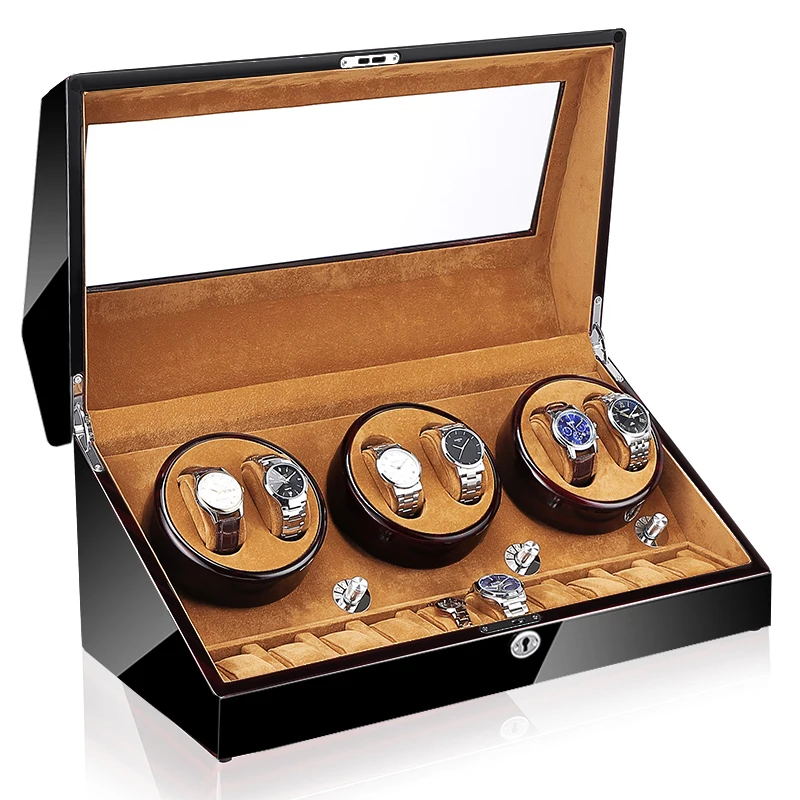 Automatic Watch Winder Box With Quiet Motor and Low Power Consumption Operation 6+10