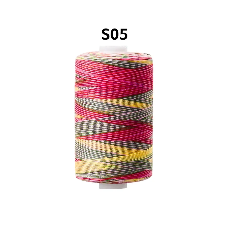 1000 Yards Polyester Multi-Color Sewing Thread Dyed Sections for Quilting & Sewing Machines for Needlework