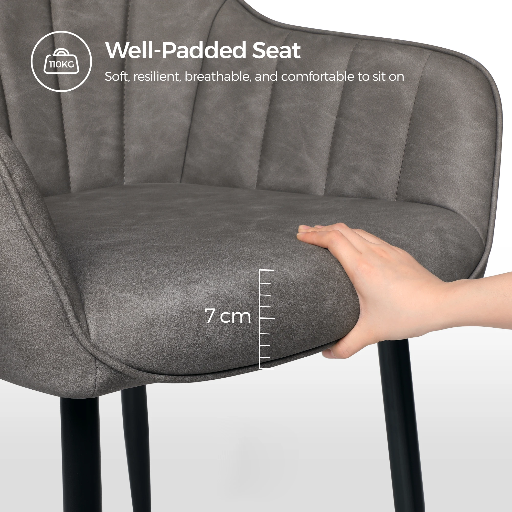 SONGMICS Cheap  Wooden Armrests Dining Chair Wood Metal Legs Kitchen Living Room Lounge dining Room Chair