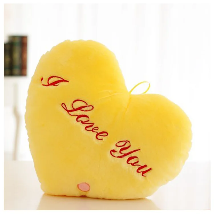 Colorful luminous love heart throw pillow decoration girl birthday gift plush toy