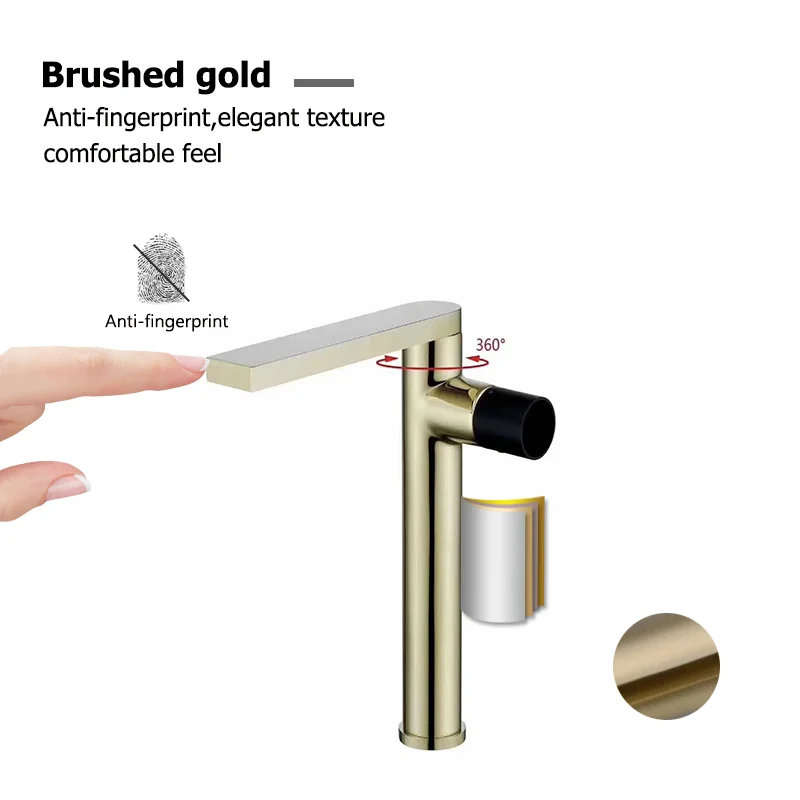 AMAXO European Light Luxury Style Faucet Hot And Cold Household Bathroom Sink Black On The Wash Basin Faucet Black Basin Tap