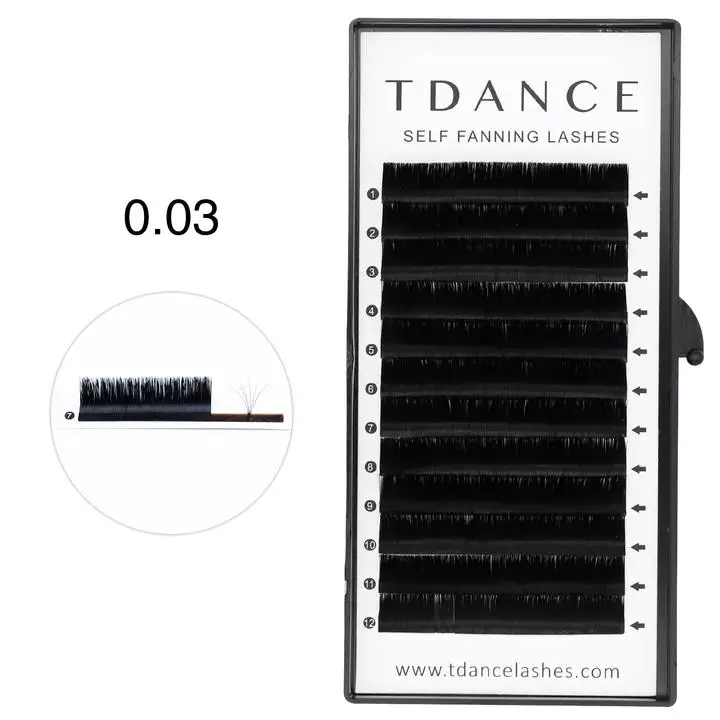 TDANCE C Curl The Rapid Volume Quick Easy Fan Lashes Eyelash Extensions 0.03 Handmade Lashes Hand Made Individual Lashes OEM/ODM