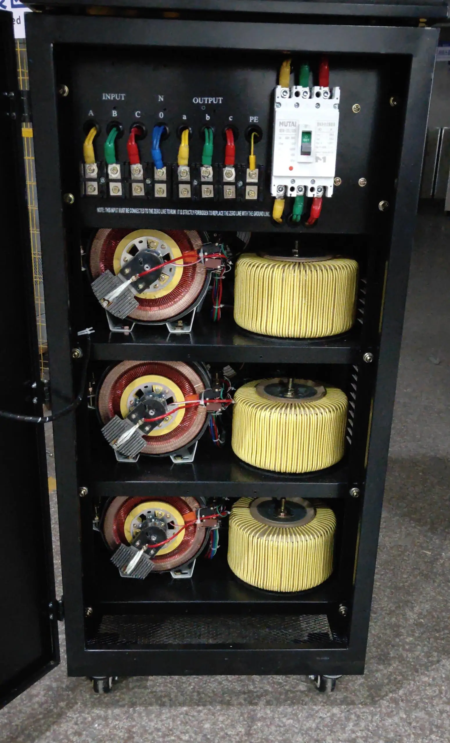 Three Phase 60KVA 80KVA Servo Automatic Voltage Regulator Stabilizer 260-450V 380V Copper 3 phase voltage stabilizer