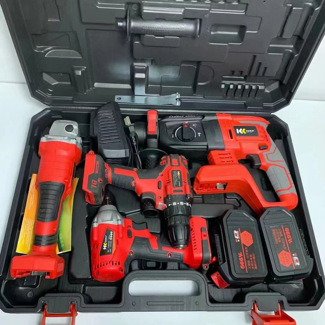 Factory Power Drills kit 21v portable electric cordless brushless 18V cordless drill  Lithium Battery  power tools kit