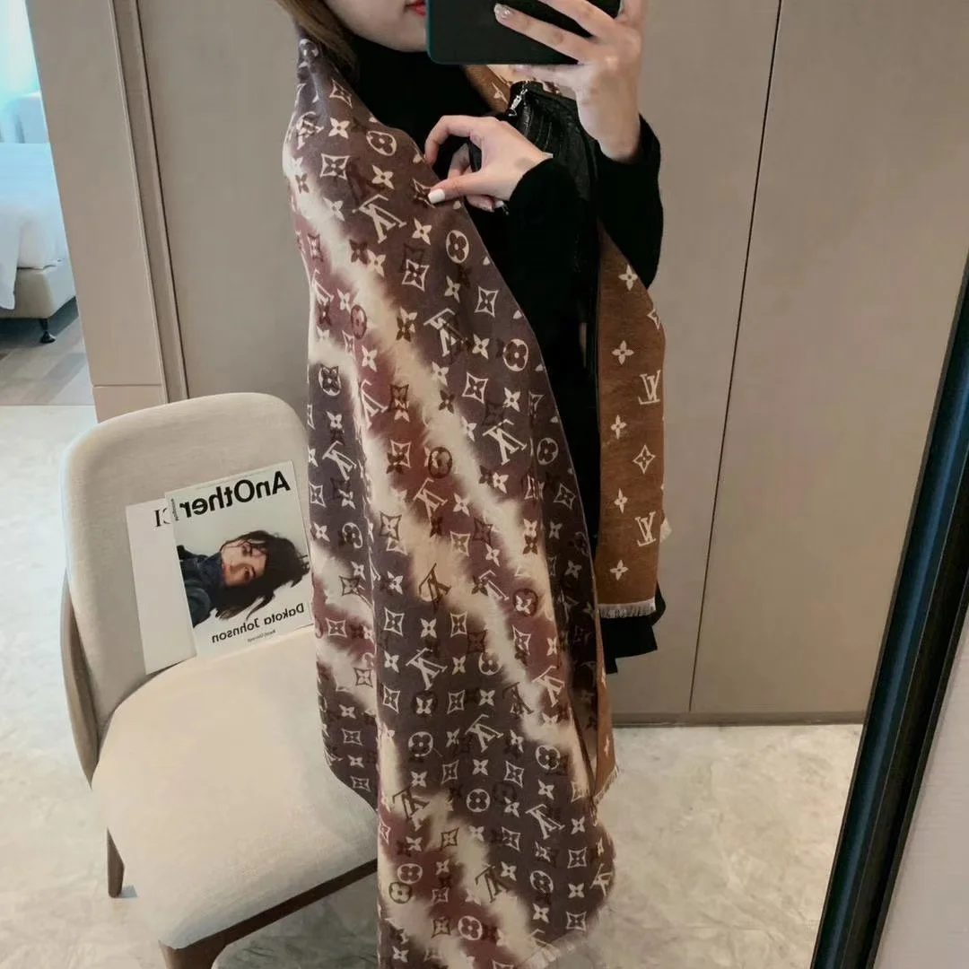 
Hot Sale Tie-Dye Letter Printing Imita-tion Cashmere Scarf Warm Shawl 