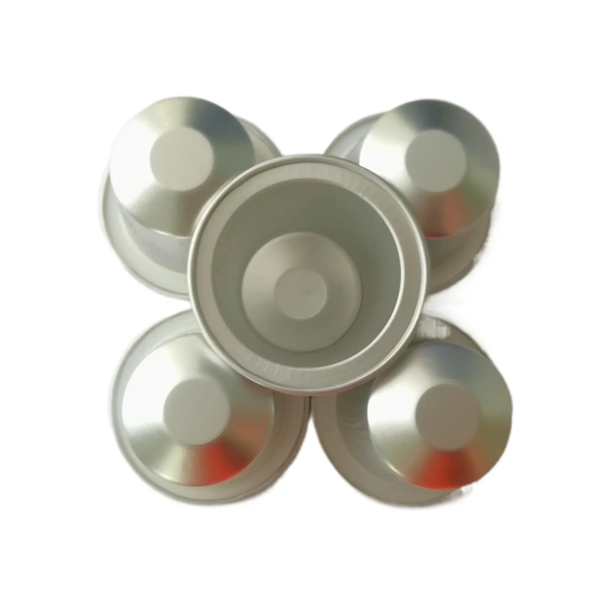 Empty 37 mm Aluminum Nespresso Coffee Cup With Sticker For Coffee Powder Packaging