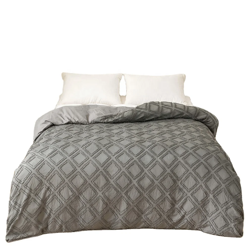 Цена по прейскуранту завода-изготовителя срезанный цветок панели стиль King Size 3 детали плед Чехлы с наволочки для подушек, микрофибра серый постельное белье