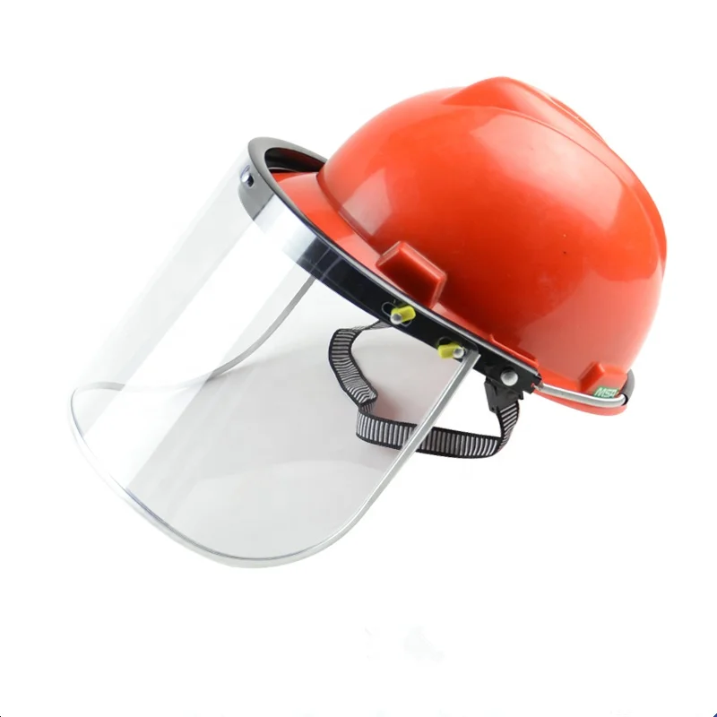 Protective surface screen face shield visor with safety helmet