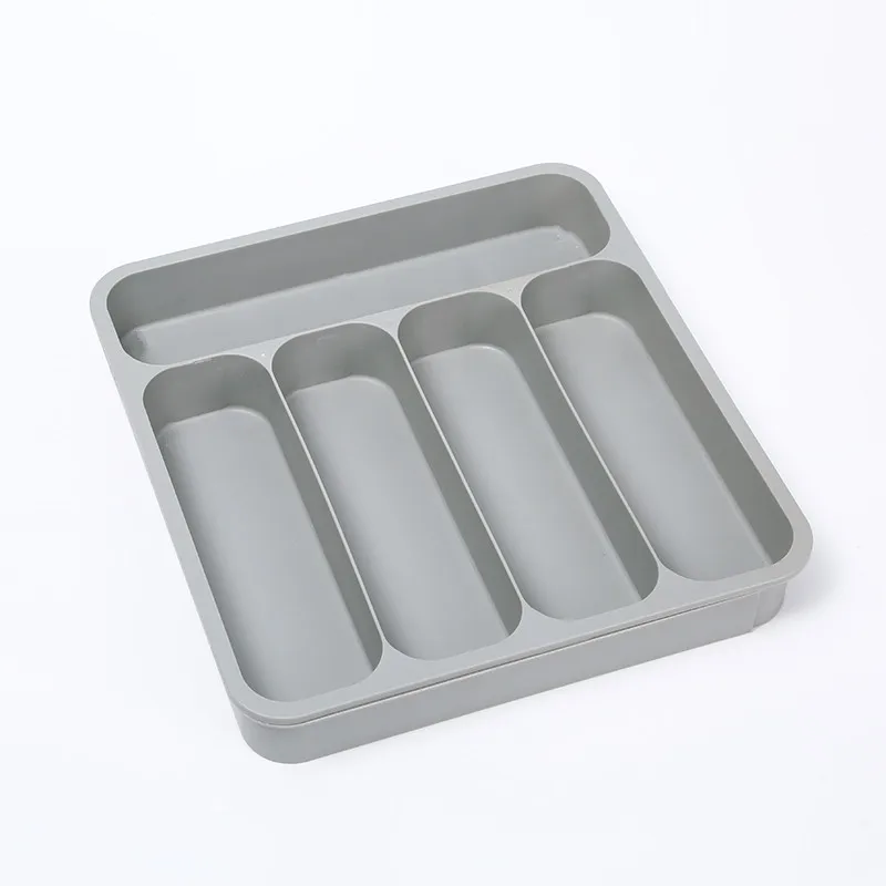 Cutlery Storage Tray Knife Block Holder Tableware Organizer Spoon Fork Separation Box Kitchen Drawer Plastic Container Cabinet
