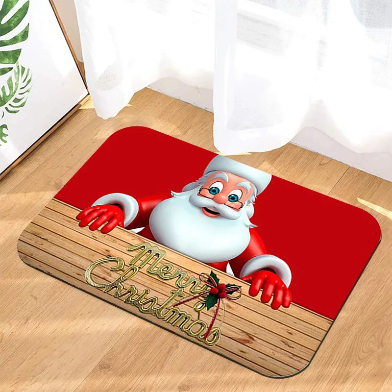 Harmony Christmas Cartoon Floor Mat Household Non Slip Door Mat Santa Claus Holiday Carpet