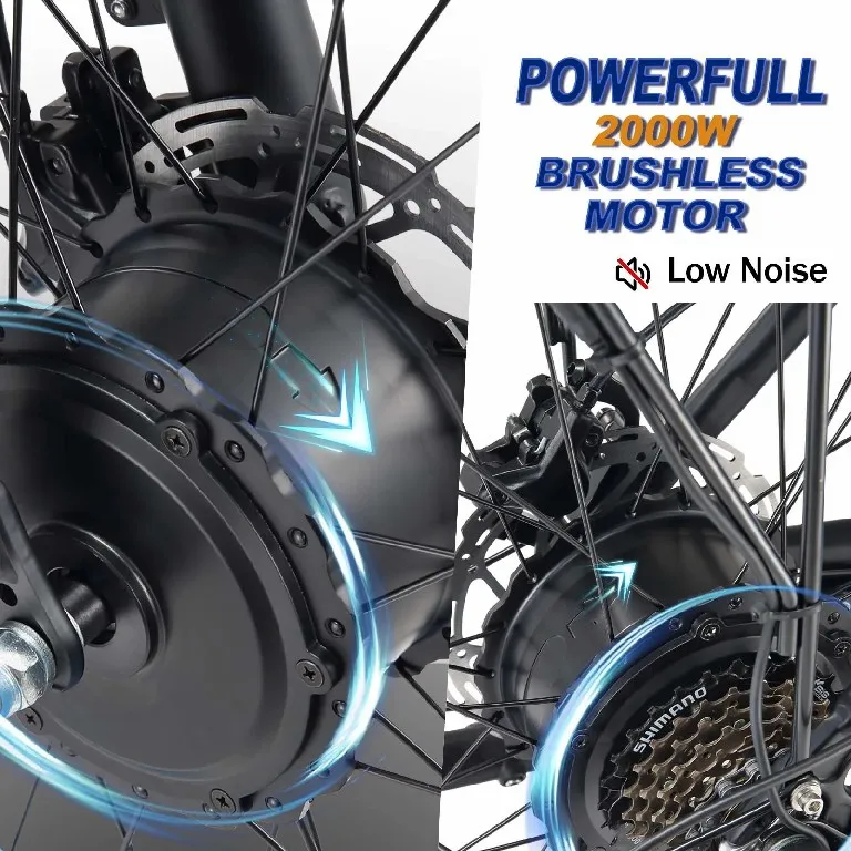 EU Warehouse High Quality snow 2000w Dual suspension fork Mountain Electric Bicycle 48V Fat Tire Electric Bike