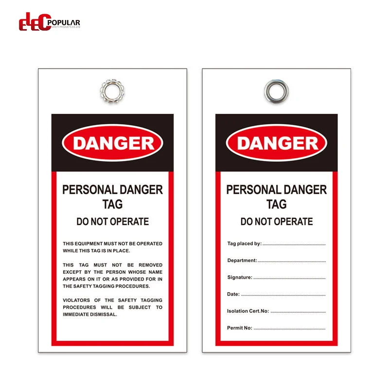 Elecpopular 2023 PVC warning signs Safety lockout Tagout label Tag signs for Industrial Overhaul of industrial equipment