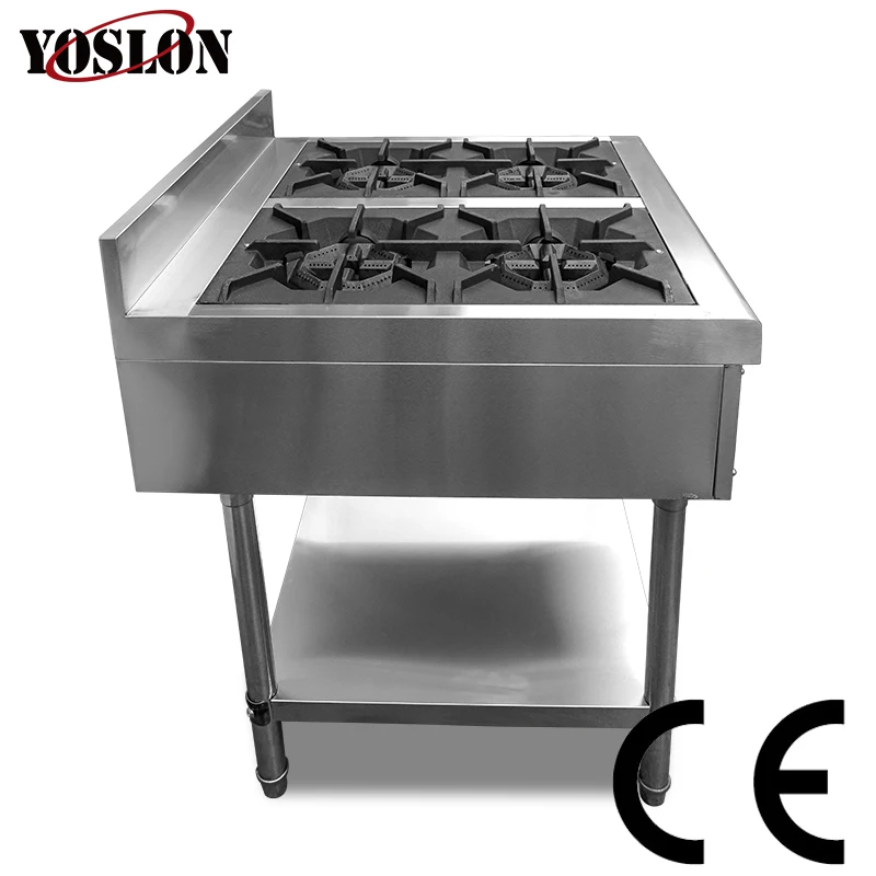 Yoslon YSN-ST4 Commercial Kitchen Stove Ovens Restaurant 4 Burners Gas Cooking Stoves Oven/