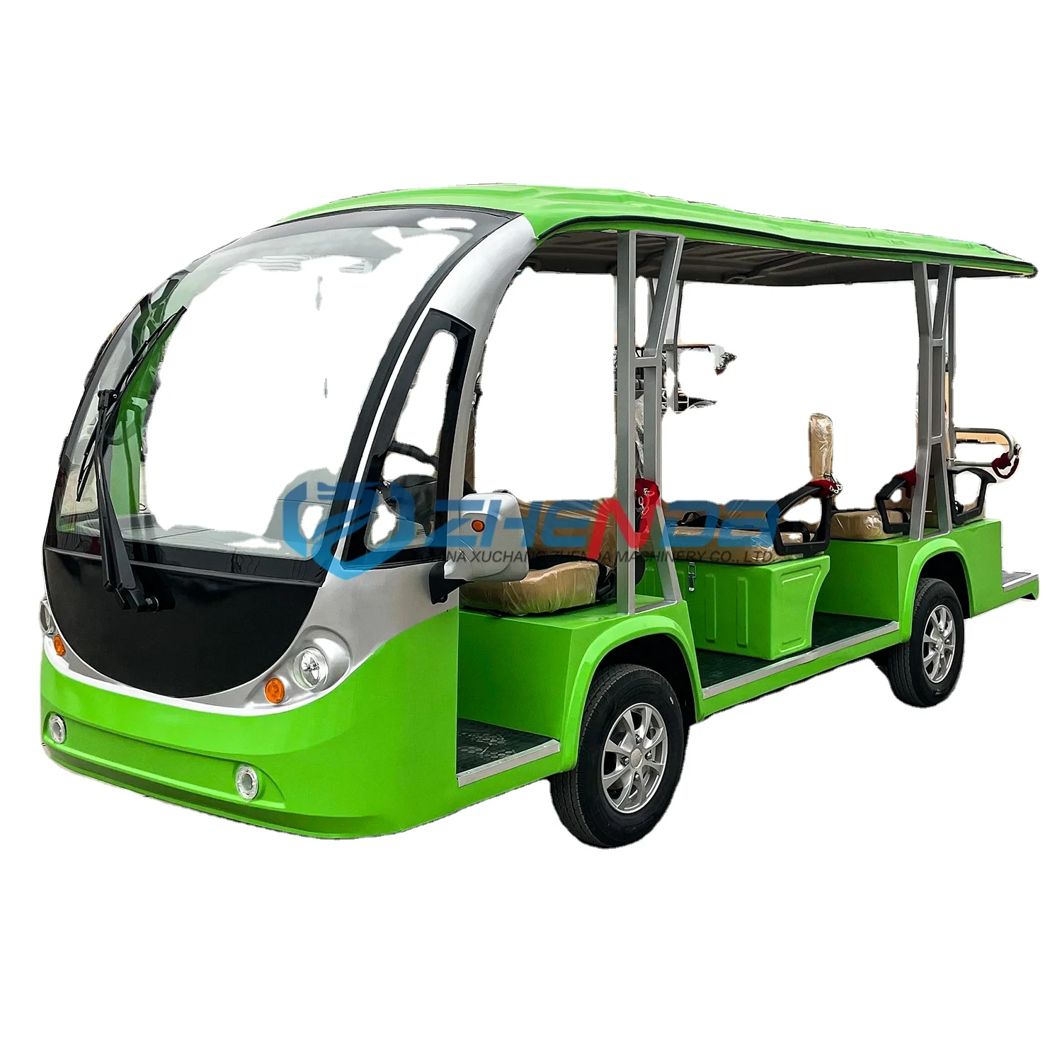 Green and Environmentally Friendly Open School Bus Custom Electric Shuttle Bus for Sale