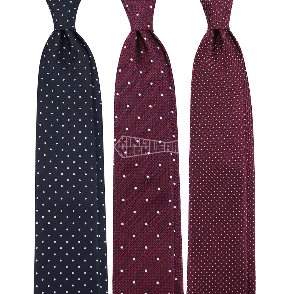 Burgundy Corbatas Para Hombres Silk Polka Dot Tie Manufacturers Men Ties Business Bulk Neckties Navy Blue
