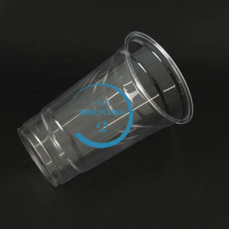 Eco Forward Recycled Plastic Pet Rpet Cup Juice Drinking Cup With Lid